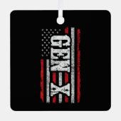 Generation X Amerikaanse vlag Proud Gen X Metalen Ornament (Voorkant)