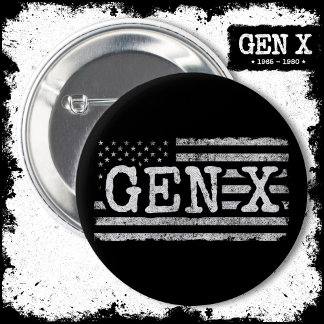 Generation X Amerikaanse vlag Proud Gen X Ronde Button 5,7 Cm