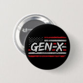 Generation X Amerikaanse vlag Proud Gen X Ronde Button 5,7 Cm (Voorkant /achterkant)