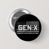 Generation X Amerikaanse vlag Proud Gen X Ronde Button 5,7 Cm (Voorkant /achterkant)