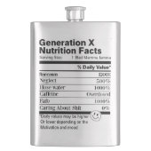 Generation X | Fun Nutrition Facts Sarcasm Neglect Flacon (Voorkant)
