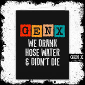 Generation X Gen X Slang Water Gen Xer Funny Gen X Kaart