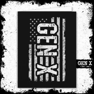 Generation X Gen Xer Amerikaanse vlag Proud Gen X Kaart