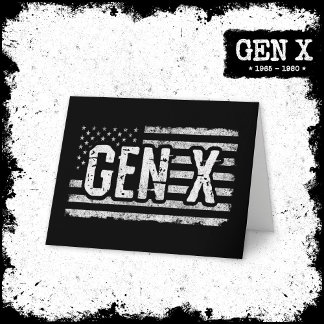 Generation X Gen Xer Amerikaanse vlag Proud Gen X Kaart