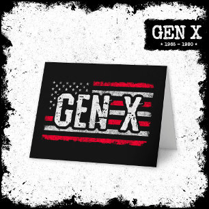 Generation X Gen Xer Amerikaanse vlag Proud Gen X Kaart