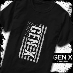 Generation X Gen Xer Amerikaanse vlag Proud Gen X T-shirt
