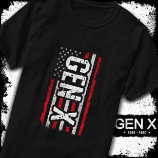 Generation X Gen Xer Amerikaanse vlag Proud Gen X T-shirt
