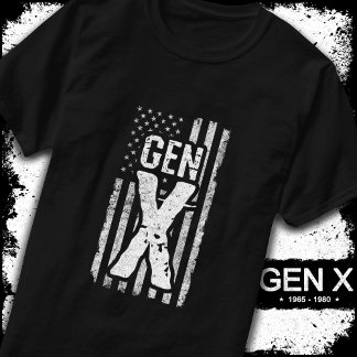 Generation X Gen Xer Amerikaanse vlag Proud Gen X T-shirt
