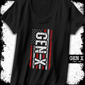 Generation X Gen Xer Amerikaanse vlag Proud Gen X T-shirt