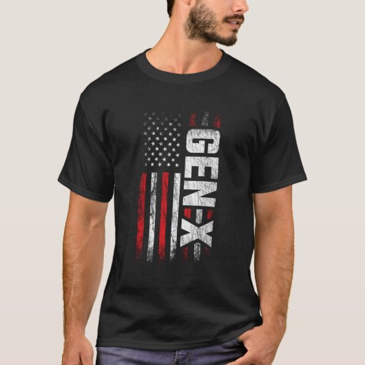 Generation X Gen Xer Gen X American Flag Gen X T-shirt (Voorkant)