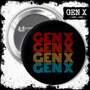 Generation X Gen Xer Gen X Retro 80s Gen X Ronde Button 5,7 Cm