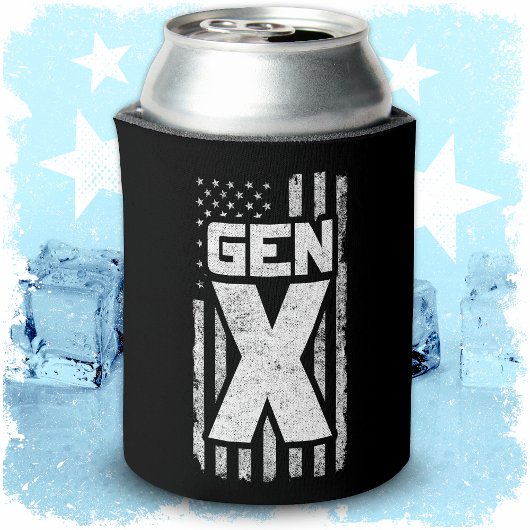 Generation X Gen Xer Trots Amerikaanse vlag Gen X Blikjeskoeler