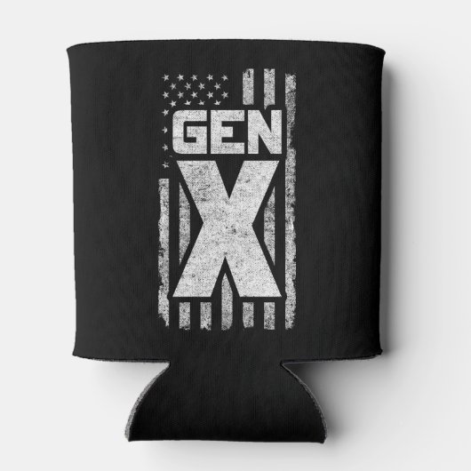 Generation X Gen Xer Trots Amerikaanse vlag Gen X Blikjeskoeler (Achterkant)