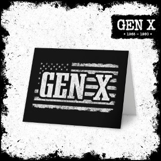 Generation X Gen Xer Trots Amerikaanse vlag Gen X Kaart