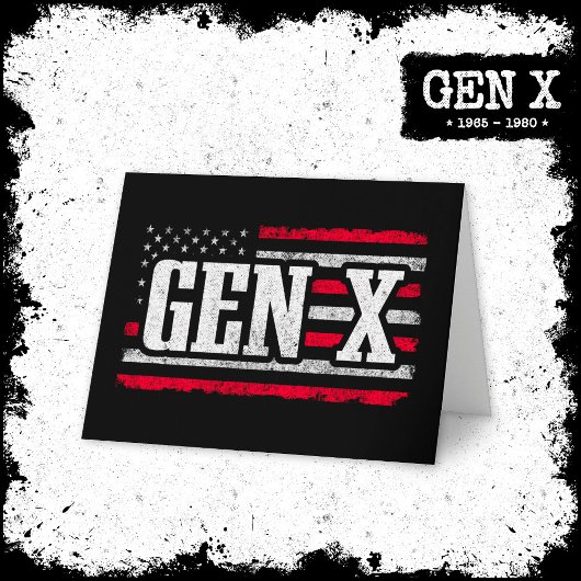 Generation X Gen Xer Trots Amerikaanse vlag Gen X Kaart