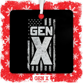 Generation X Gen Xer Trots Amerikaanse vlag Gen X Metalen Ornament