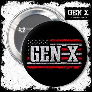 Generation X Gen Xer Trots Amerikaanse vlag Gen X Ronde Button 5,7 Cm