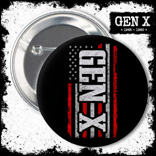 Generation X Gen Xer Trots Amerikaanse vlag Gen X Ronde Button 5,7 Cm