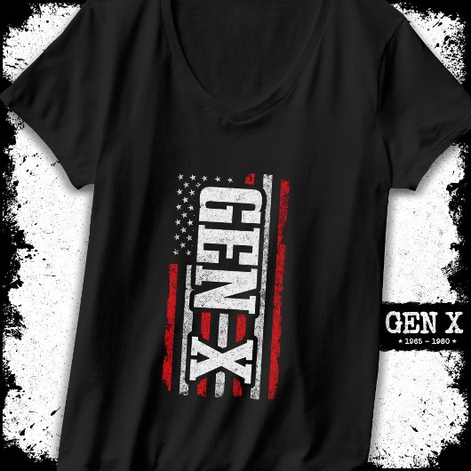 Generation X Gen Xer Trots Amerikaanse vlag Gen X T-shirt