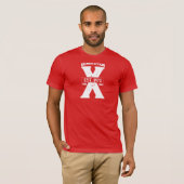 Generation X gepersonaliseerd rood en wit T-shirt (Voorkant volledig)