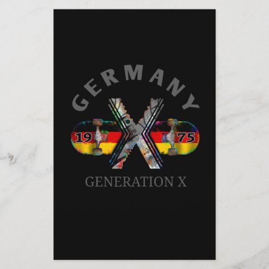 Generation X Germany Skateboard 1975 Briefpapier (Voorkant)