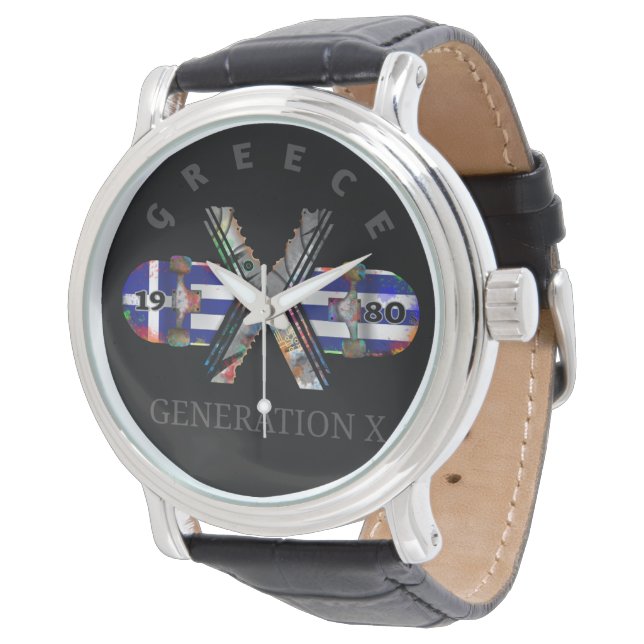 Generation X Greece Skateboard 1980 Horloge (Gekanteld)