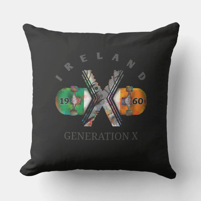 Generation X Ireland Skateboard 1960s Buitenkussen (Voorkant)