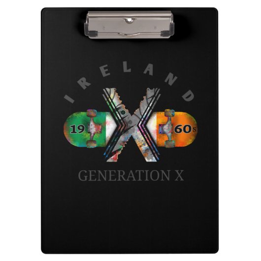 Generation X Ireland Skateboard 1960s Klembord (Voorkant)