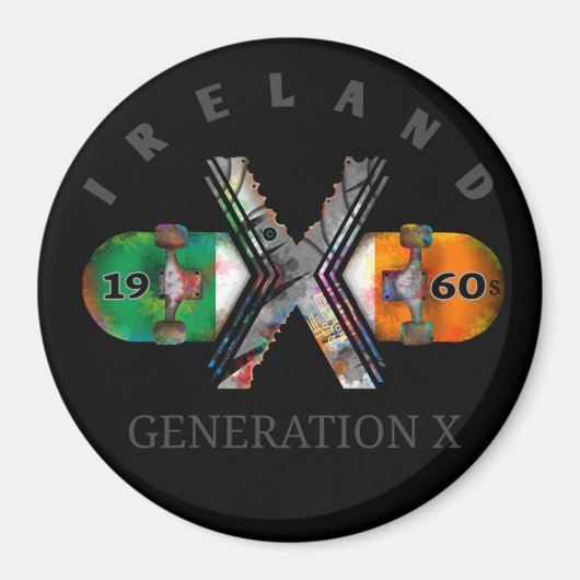 Generation X Ireland Skateboard 1960s Magneet (Voorkant)