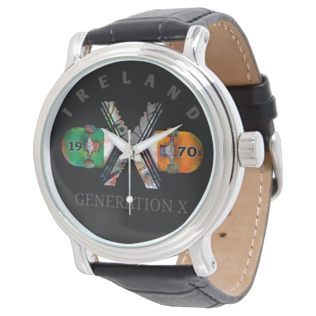 Generation X Ireland Skateboard uit 1970 Horloge (Gekanteld)