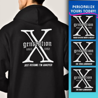 Generation X Pas jaar en achterkant Quote aan  Hoodie