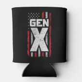 Generation X Proud Gen Xer Amerikaanse vlag Gen X Blikjeskoeler (Achterkant)