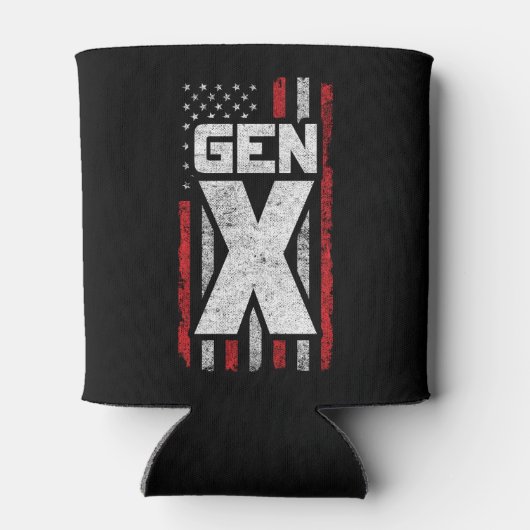 Generation X Proud Gen Xer Amerikaanse vlag Gen X Blikjeskoeler (Achterkant)
