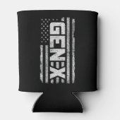 Generation X Proud Gen Xer Amerikaanse vlag Gen X Blikjeskoeler (Achterkant)