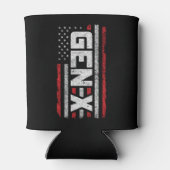 Generation X Proud Gen Xer Amerikaanse vlag Gen X Blikjeskoeler (Achterkant)