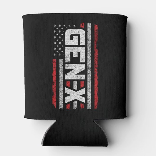 Generation X Proud Gen Xer Amerikaanse vlag Gen X Blikjeskoeler (Achterkant)