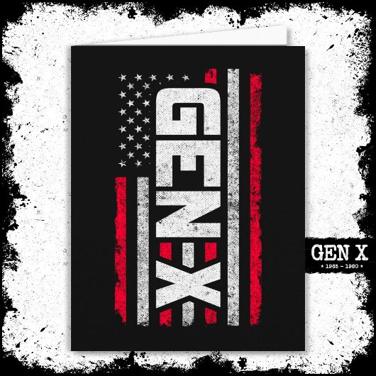 Generation X Proud Gen Xer Amerikaanse vlag Gen X Kaart