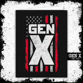 Generation X Proud Gen Xer Amerikaanse vlag Gen X Kaart