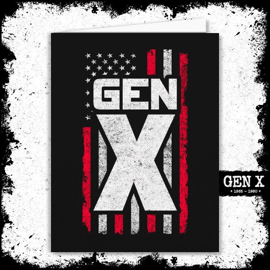 Generation X Proud Gen Xer Amerikaanse vlag Gen X Kaart