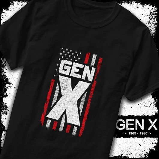 Generation X Proud Gen Xer Amerikaanse vlag Gen X T-shirt