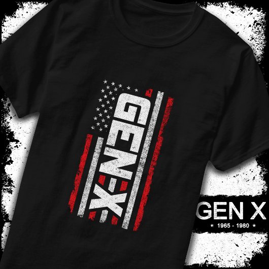 Generation X Proud Gen Xer Amerikaanse vlag Gen X T-shirt