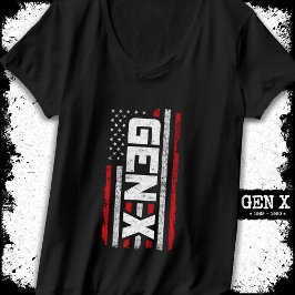 Generation X Proud Gen Xer Amerikaanse vlag Gen X T-shirt