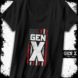 Generation X Proud Gen Xer Amerikaanse vlag Gen X T-shirt