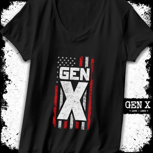 Generation X Proud Gen Xer Amerikaanse vlag Gen X T-shirt
