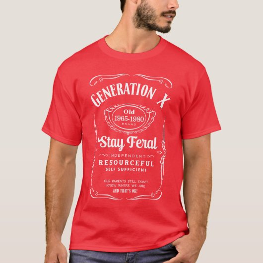 Generation X Stay Feral Premiumriblend retro retro T-shirt (Voorkant)
