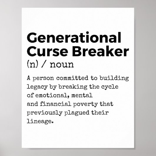 Generational Curse Breaker Definition Melanin Blac Poster (Voorkant)