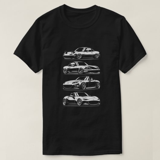 Generations. MX5 Miata Classic T-shirt (Design voorkant)
