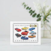 GENERATIONS OF AUTOMOBILE ART HOLIDAY POSTCARD FEESTDAGENKAART (Staand voorkant)