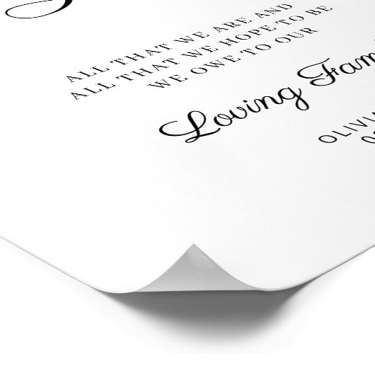 Generations Of Love Minimalist Modern Wedding Poster (Hoek)