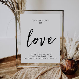 Generations of Love Minimalist Wedding Sign Poster